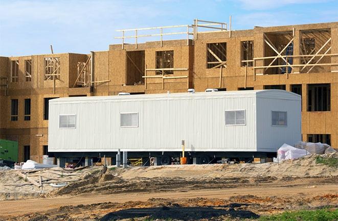 office trailers for rent at a construction site in Belmont, CA